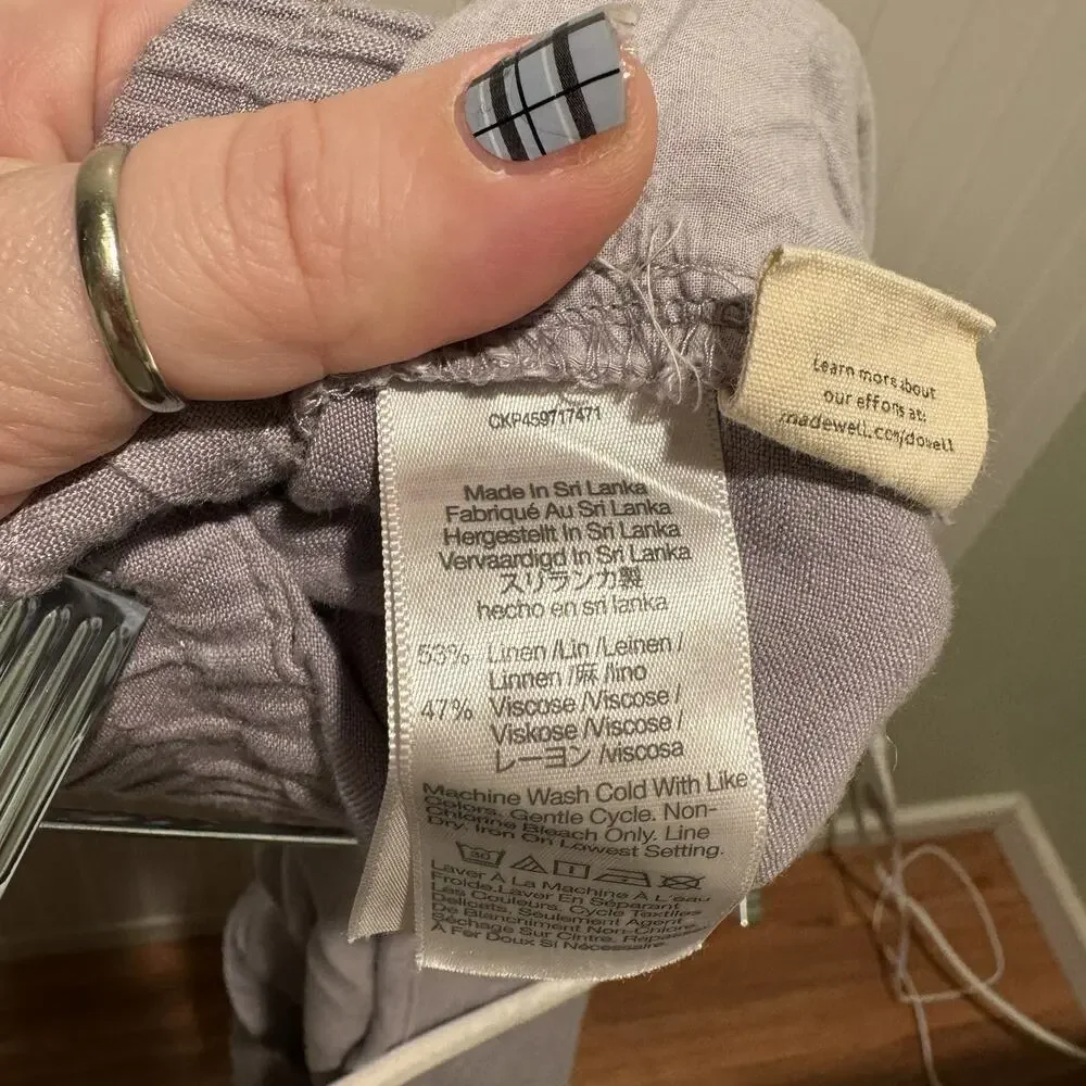 Madewell Linen Blend Pull On Pants Lavender Purple Size Small Petite Classic - Picture 6 of 6